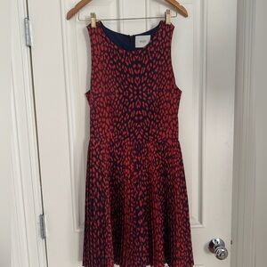 Wren for Red and Black Patterned Sleeveless Dress